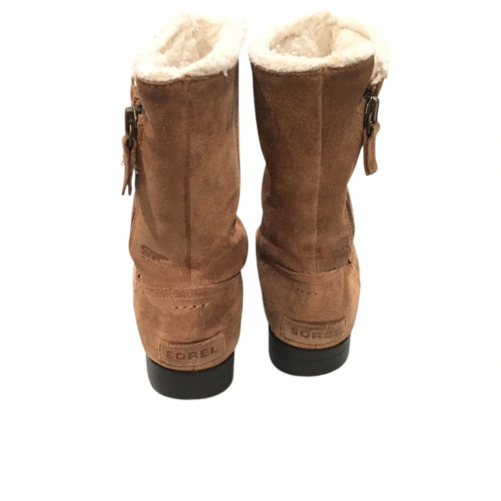 Sorel Waterproof Suede Faux Fur Fold- Over Boots 3